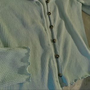 Pastel green wool button up